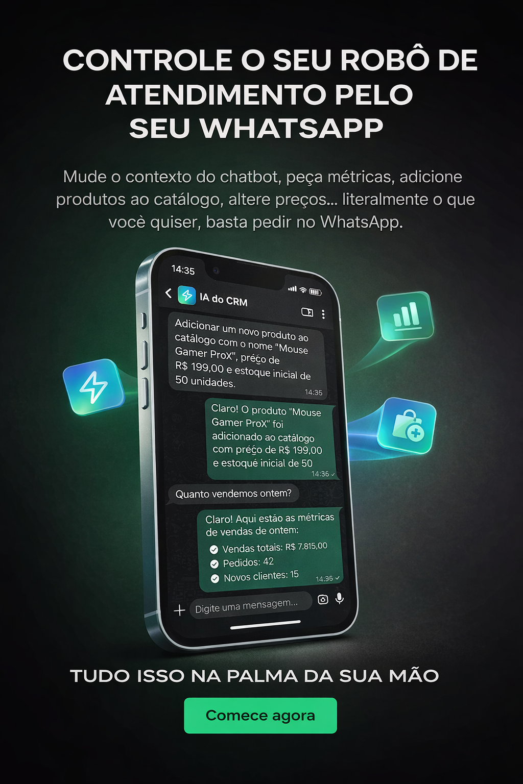 Controle o robô pelo WhatsApp